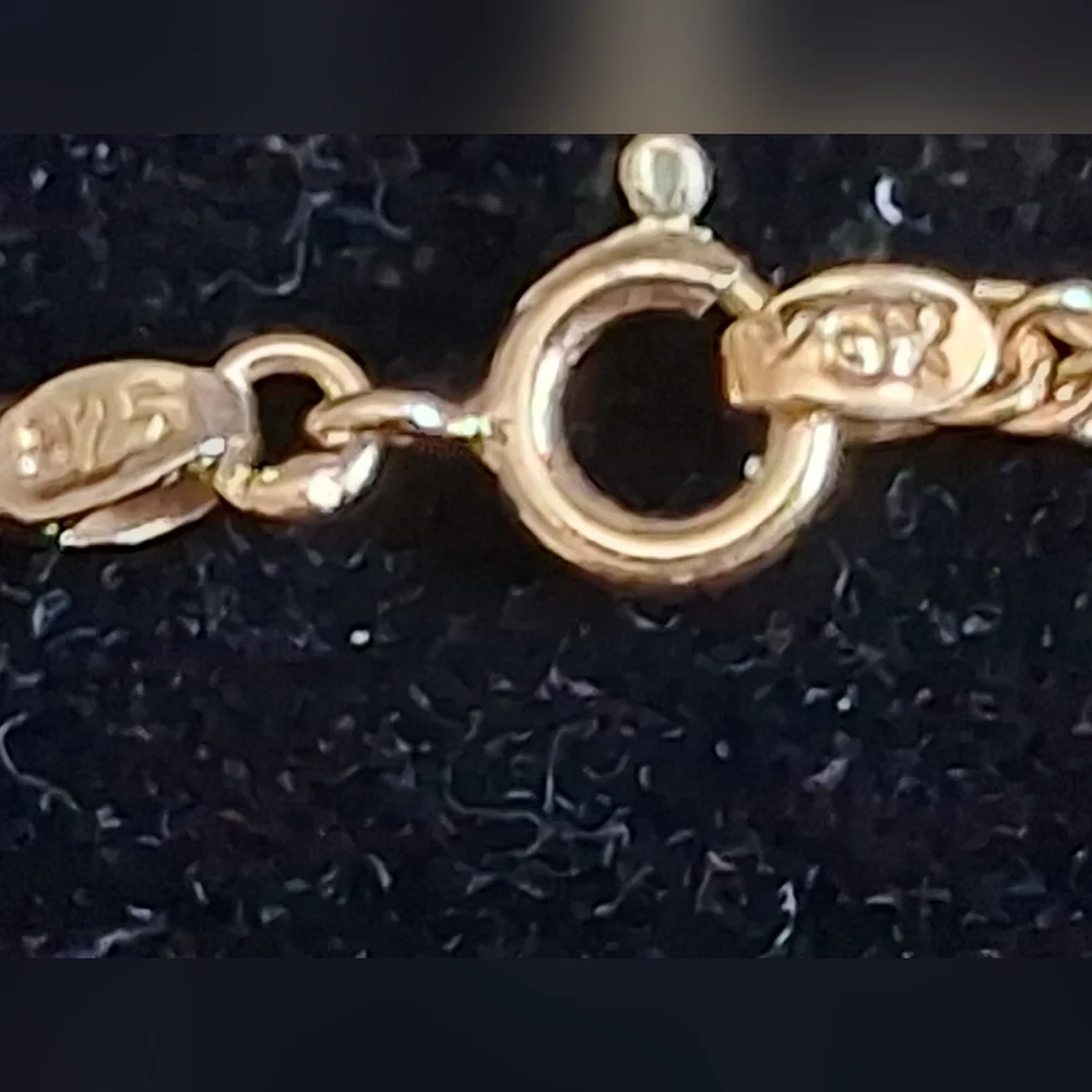 Vintage 10K Gold Vermeil XOX Design Necklace With Sapphires And Diamonds
